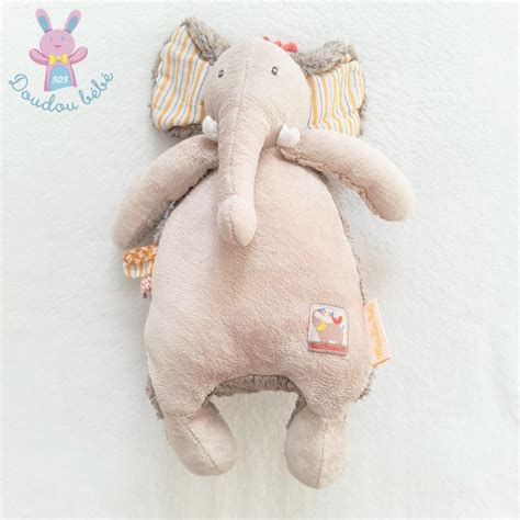 Doudou L Phant Les Papoum Gris Ray Jaune Cm Moulin Roty