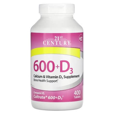 21st Century 600 D3 Calcium And Vitamin D3 Supplement 400 Tablets 400 Count Fred Meyer