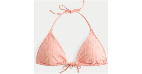 Hollister Jacquard Multi Way Bikini Top In Pink Lyst UK