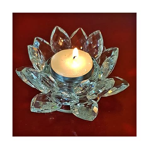 Bougeoir Fleur De Lotus En Cristal Mm Vibrations Cristallines