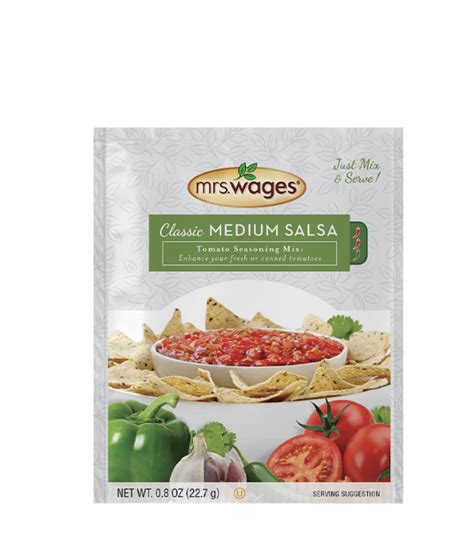 Classic Medium Salsa Tomato Seasoning Mix Mrs Wages