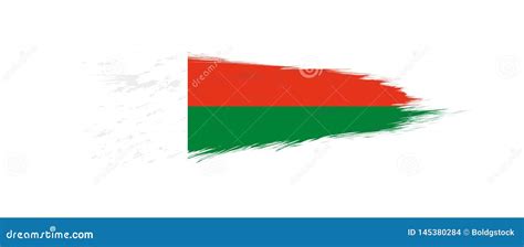 Bandera De Madagascar En Movimiento Del Cepillo Del Grunge Ilustración