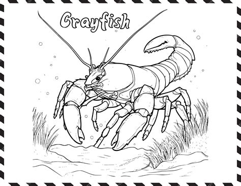Premium Vector | Crayfish Coloring Pages Drawing For Kids