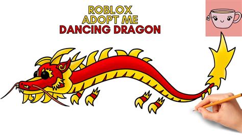 How To Draw Dancing Dragon Pet Lunar New Year 2022 Roblox Adopt Me