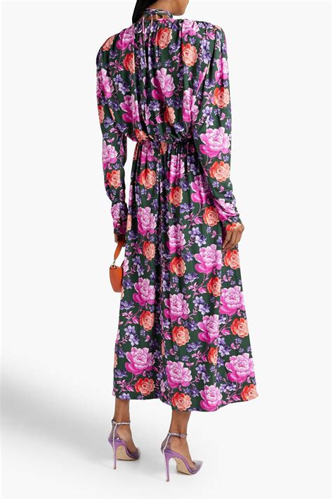 Magda Butrym Floral Print Stretch Jersey Midi Dress The Outnet