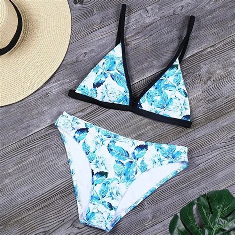 Lefeel Floral Print Swimwear Women Sexy New Bikinis Set Bikini