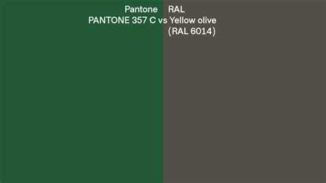 Pantone 357 C Vs Ral Yellow Olive Ral 6014 Side By Side Comparison