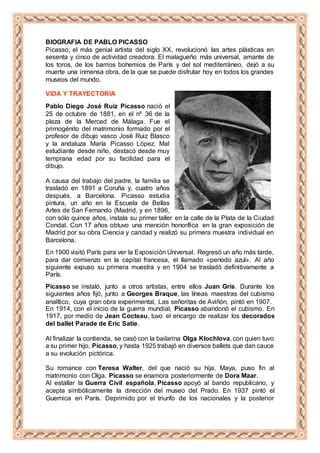 Biografia de-pablo-picasso | PDF