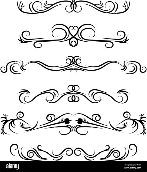 Hand Drawn Vector Dividers Decorative Swirls And Flourishes Lines