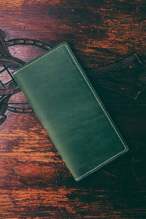 Green Leather Wallet Bifold Wallet Men Womens Bifold Slim | Etsy ...