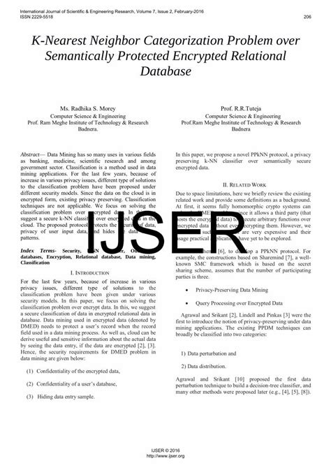 Pdf K Nearest Neighbor Categorization Problem Over K Nearest