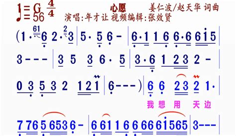 【张效贤爱音乐】《心愿》简谱年才让演唱 超过2万粉丝1万作品在等你音乐视频 免费在线观看 爱奇艺