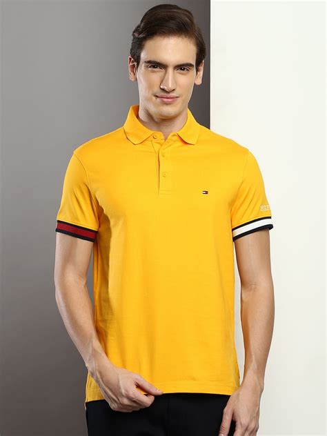 Buy Tommy Hilfiger Polo Collar Slim Fit Pure Cotton Casual T Shirt Tshirts For Men 22307008