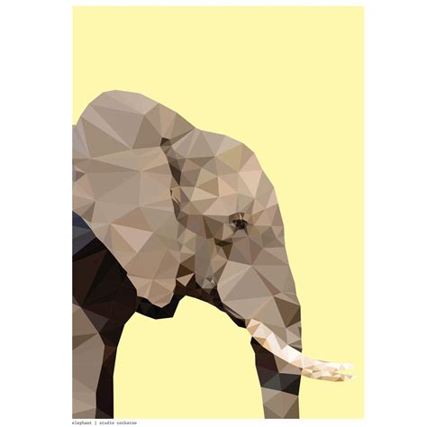 Geometric Elephant head art print | hardtofind. | Geometric elephant ...