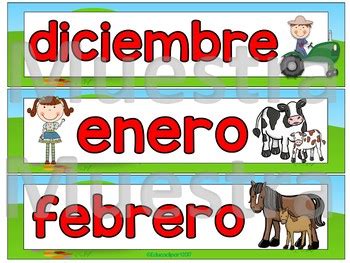 Set De Calendario En La Granja By Educaclipart Tpt