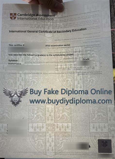 Realistic Cambridge Igcse Certificate Watermark Sample 2022