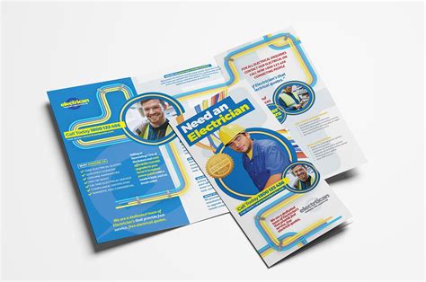 Electrician Tri-Fold Brochure Template in PSD, Ai & Vector - BrandPacks