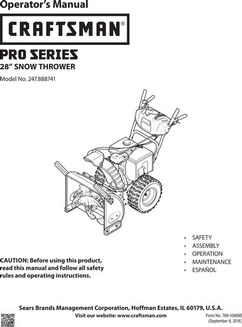 Craftsman User Manual Snow Thrower Manuals And Guides L