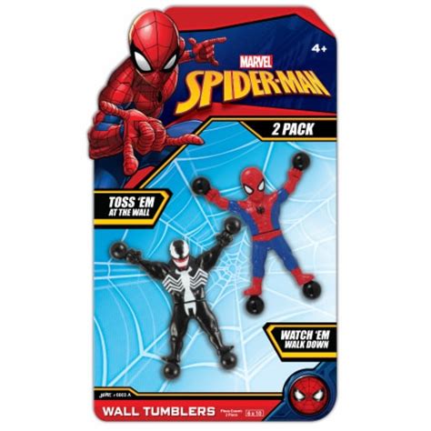 JA-RU Marvel Spider-Man Wall Tumbler Toy, 2 pk - Ralphs