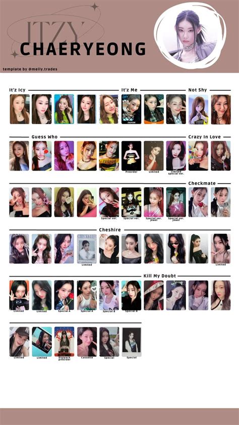 Itzy Chaeryeong Photocard Template