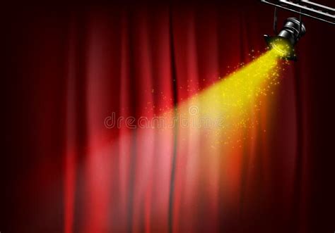 Spotlight on Stage Curtains Stock Illustration - Illustration of ...