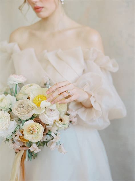 Peach wedding inspiration with spring flowers