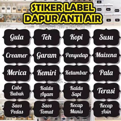 Jual Stiker Bumbu Dapur / Nama Nama Bumbu Dapur / Label Nama bumbu ...