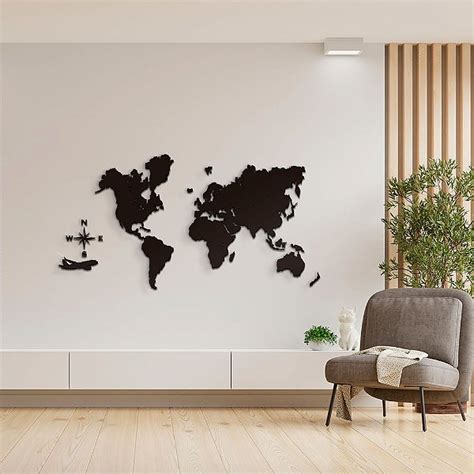 Mapa Mundi Rosa Dos Ventos Pe A Decorativa Em Mdf Premium