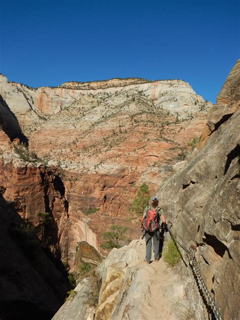 Diane On The Exposed Hidden Canyon Trail Hidden Canyon Zion Main Canyon Road Trip Ryan