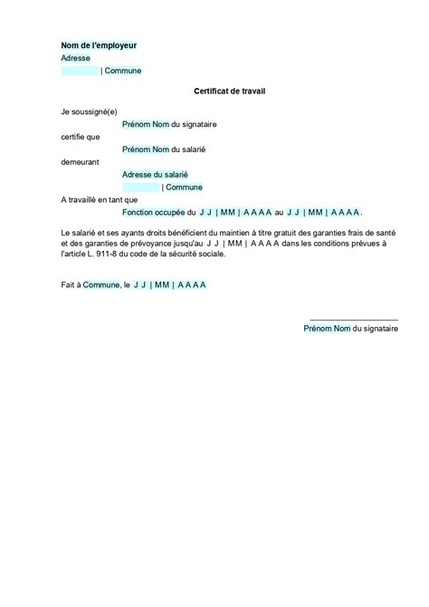 Exemple De Certificat De Travail Entreprise Association Hot Sex Picture