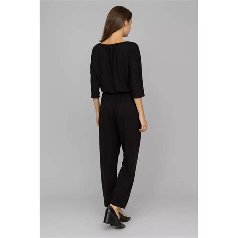 Kim And Co Jumpsuit 34 Arm Soft Touch Jersey V Ausschnitt Gerades Bein Qvcde