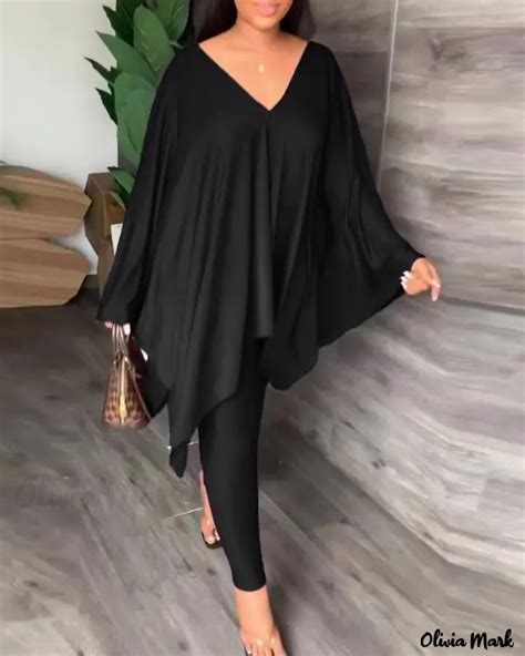 Olivia Mark Asymmetric Hem Top And Pant Set Beautiful Casual