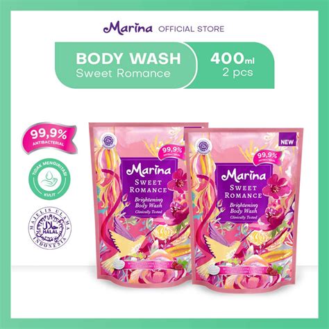 Jual Twin Pack Marina Brightening Body Wash Refill 400 Ml 2 Pcs