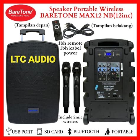 Jual Speaker Aktif Portable Wireless BARETONE MAX12NB Original