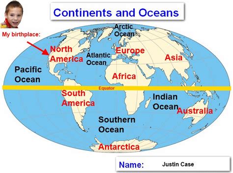 World Map Continents And Oceans Labeled ~ AFP CV