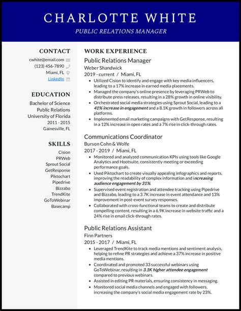 3 Public Relations Resume Examples Crafted For 2024