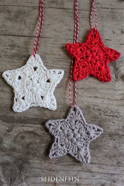 seidenfeins Dekoblog 11 Sternchen Anhänger DIY crochet some stars