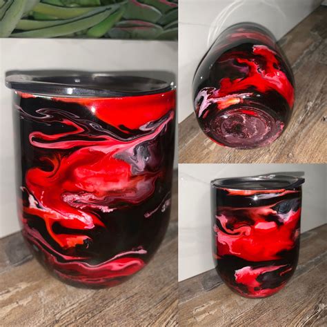 Alcohol Ink Wine Tumbler Wine Tumblers Alcohol Ink Tableware