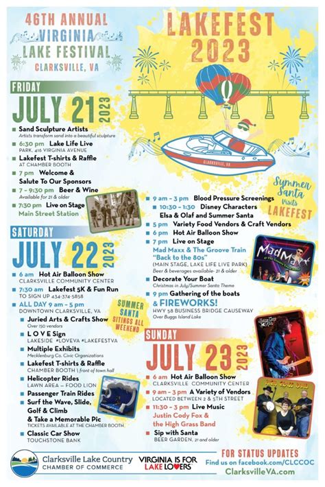 Lakefest 2023 – July 21, 2023 – July 23, 2023 | Town of Clarksville Virginia