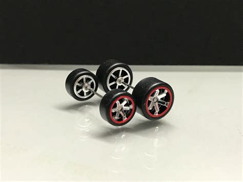 R028 Hot Wheels 164 Set Te37 Chrome Redline Rubber Wheels Tire Real