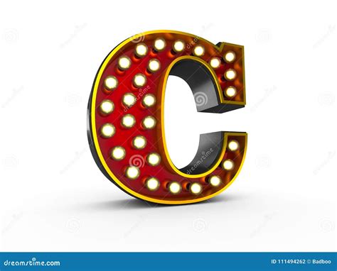 Letter C 3d Broadway Style Stock Illustration Illustration Of