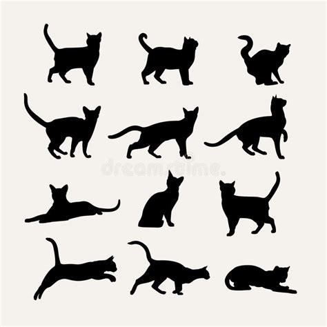 Silhuetas Dos Gatos Ilustra Es Vetores E Clipart De Stock