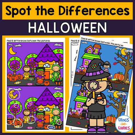 Spot The Differences Halloween Frogs And Fairies