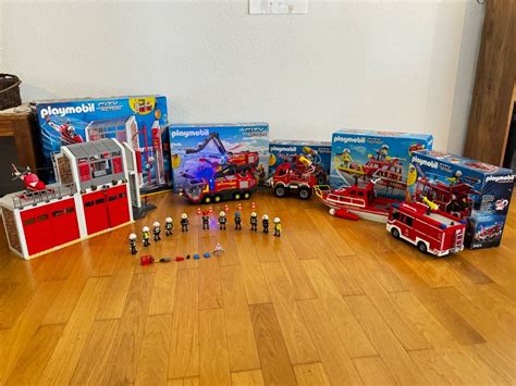 Playmobil Feuerwehr Verschieden Fahrzeuge Boot Station Kaufen