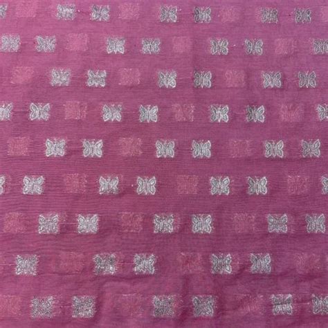 Light Pink Zari Embroidery Sequence Chanderi Fabric At Rs Dna