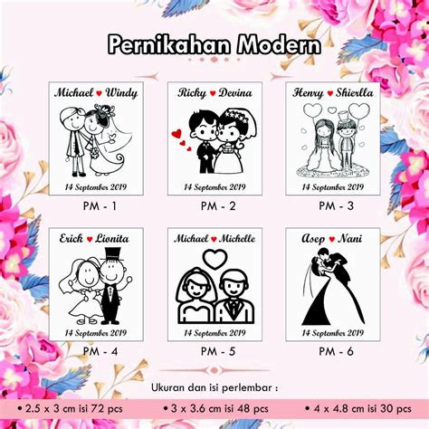 Jual Stiker Transparan Souvenir Wedding Pernikahan Kawin Shopee