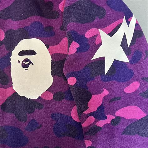 Authentic BAPE Purple Camo Jacket Full-Double zip... - Depop