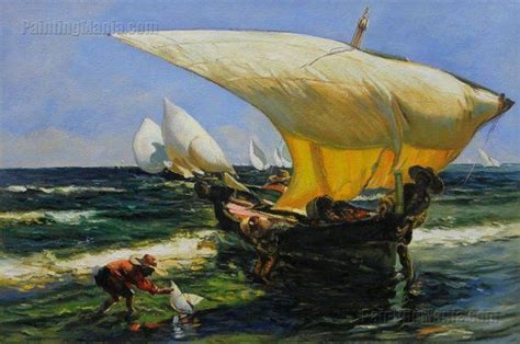 Mending The Sail Joaquin Sorolla Y Bastida Hand Painted Oil Painting