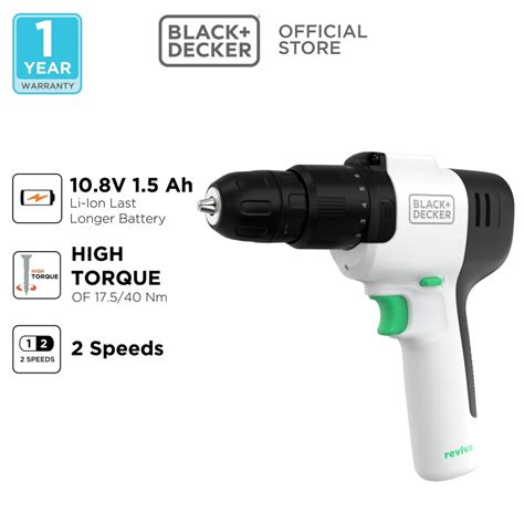 Jual Black Decker Reviva Cordless Impact Drill Bor Impact Baterai 12V