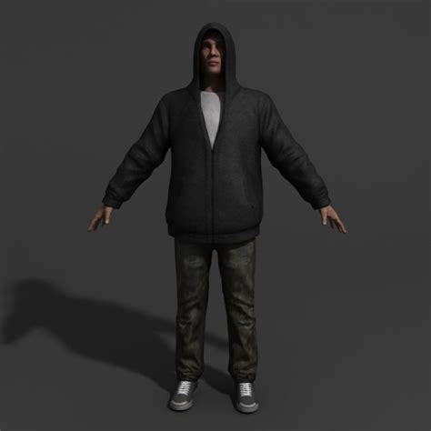 Hoodie Guy (Rigged) 3D Model $139 - .max .3ds .fbx .obj - Free3D